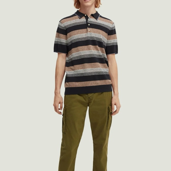 Scotch & Soda Other - Scotch & Soda Structured Knit Linen Blend Polo